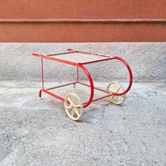 Italian Mid-Century Modern Red Metal Food Cart by Emu, 1980s
