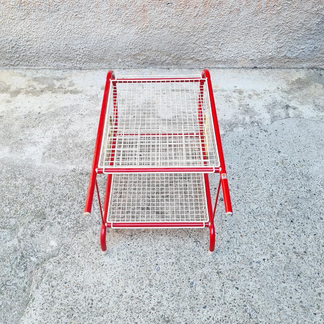 Italian Mid-Century Modern Red Metal Food Cart by Emu, 1980s 1