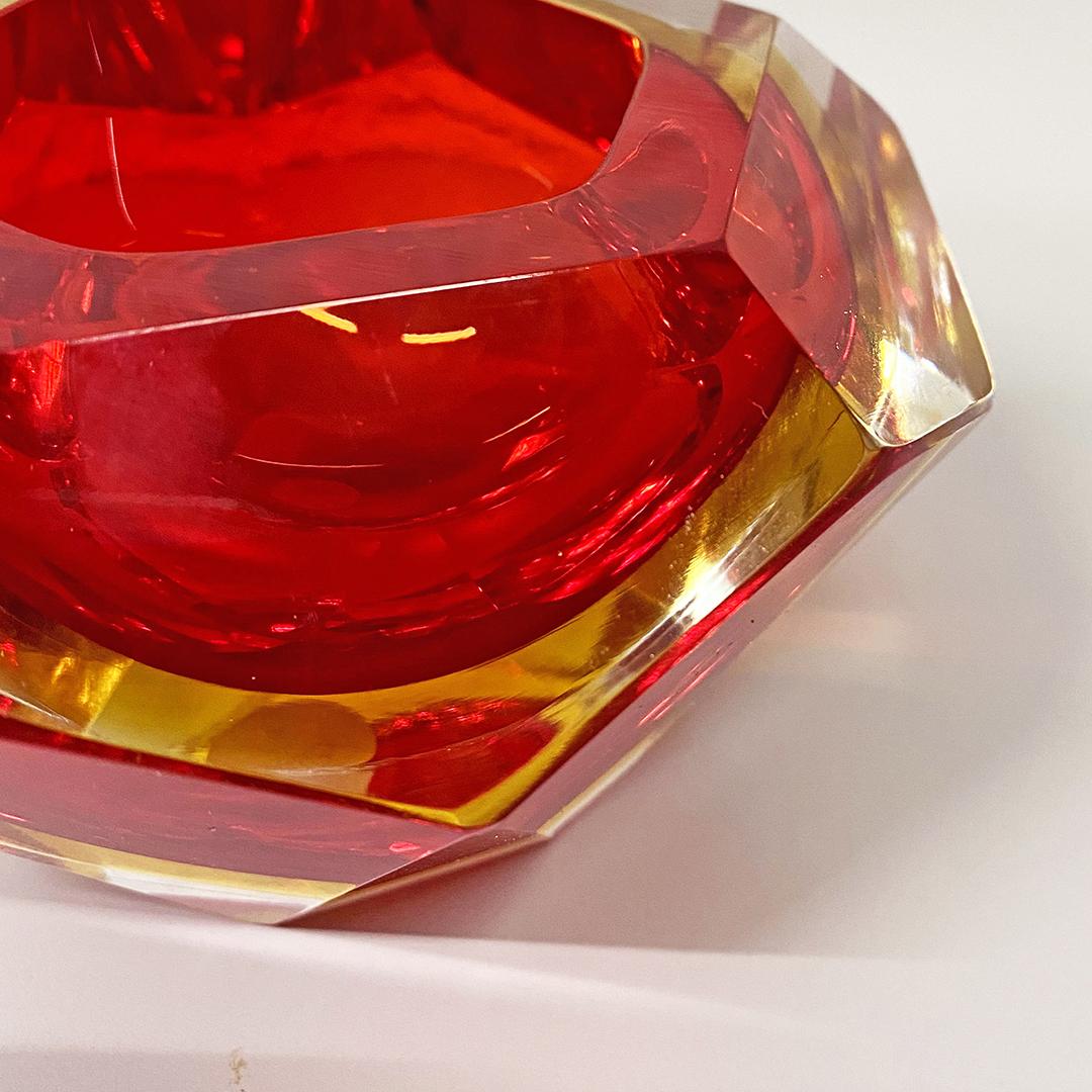 Italian Mid-Century Modern Red Murano Glass Ashtray, 1970s 1