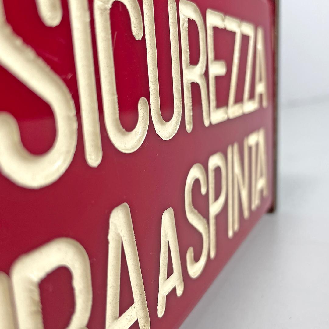 Italian mid-century modern red plastic white writing cinema theatre signs, 1960s For Sale 8
