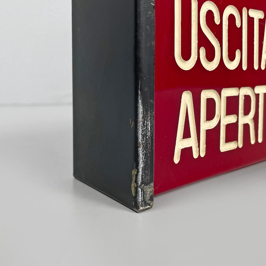Italian mid-century modern red plastic white writing cinema theatre signs, 1960s For Sale 12