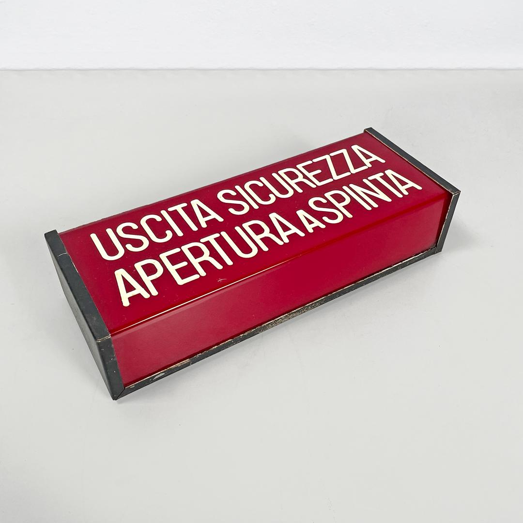 Mid-20th Century Italian mid-century modern red plastic white writing cinema theatre signs, 1960s For Sale