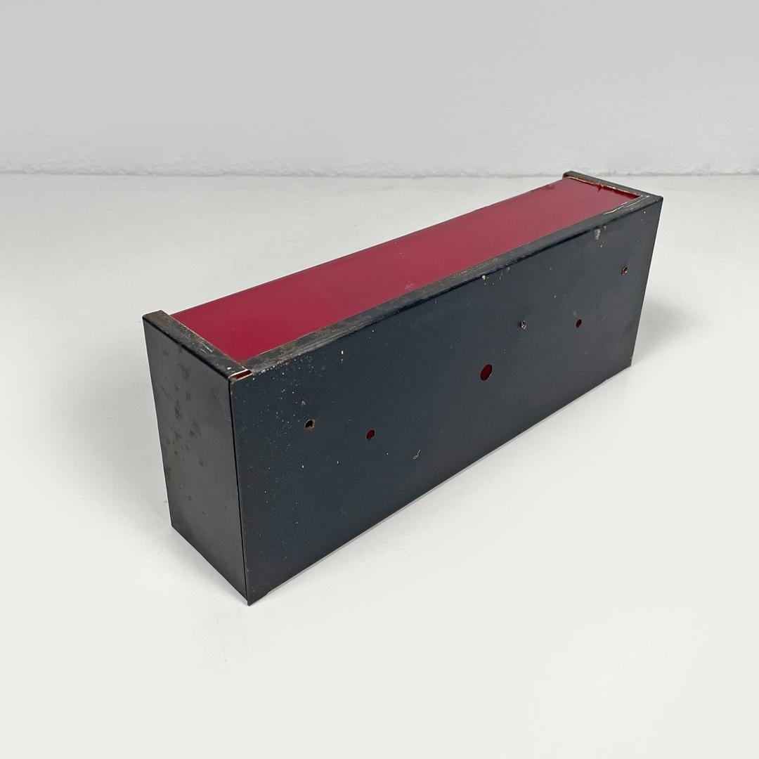 Metal Italian mid-century modern red plastic white writing cinema theatre signs, 1960s For Sale