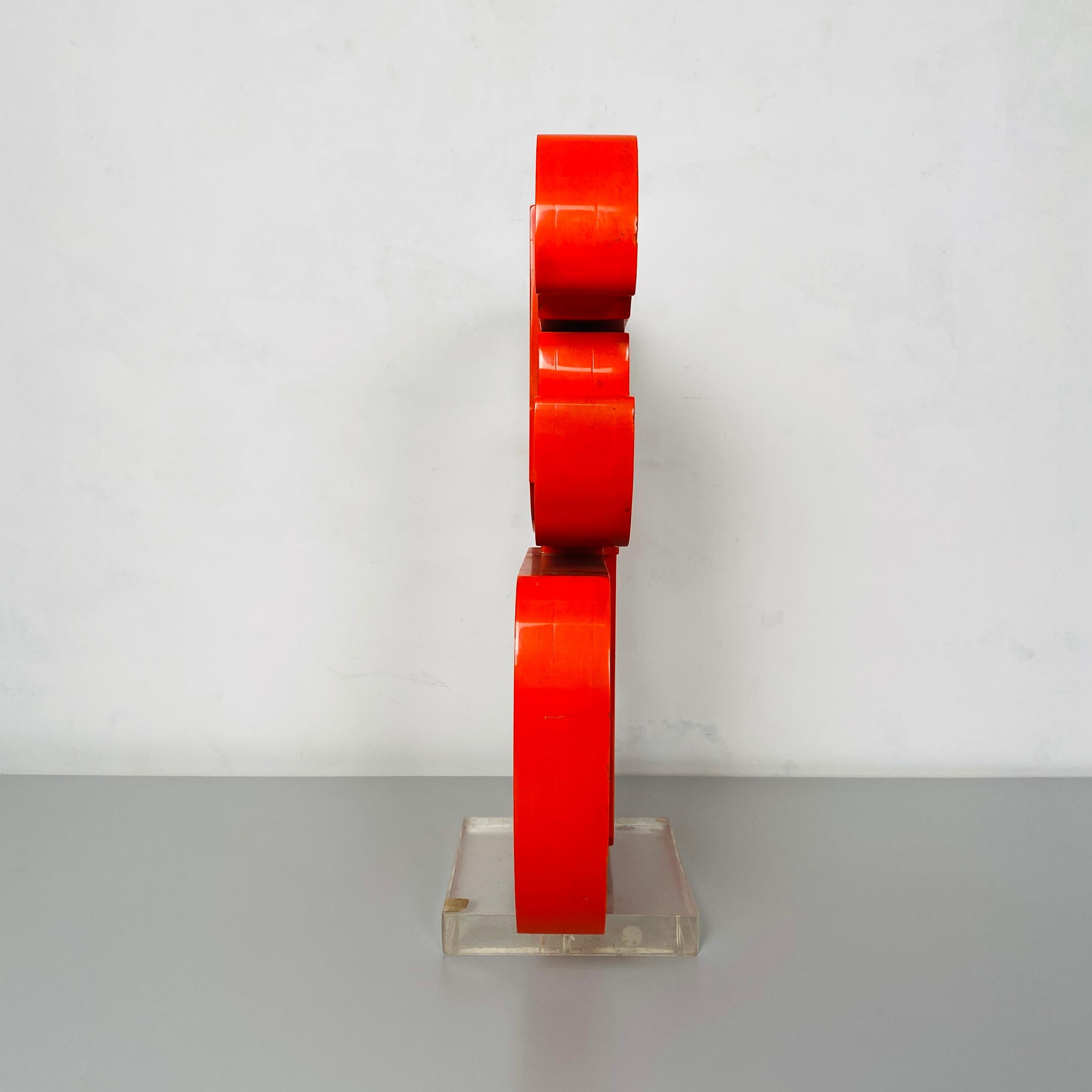 Italian Mid-Century Modern Red Plexiglass Sculpture by Edmondo Cirillo, 1970s 1