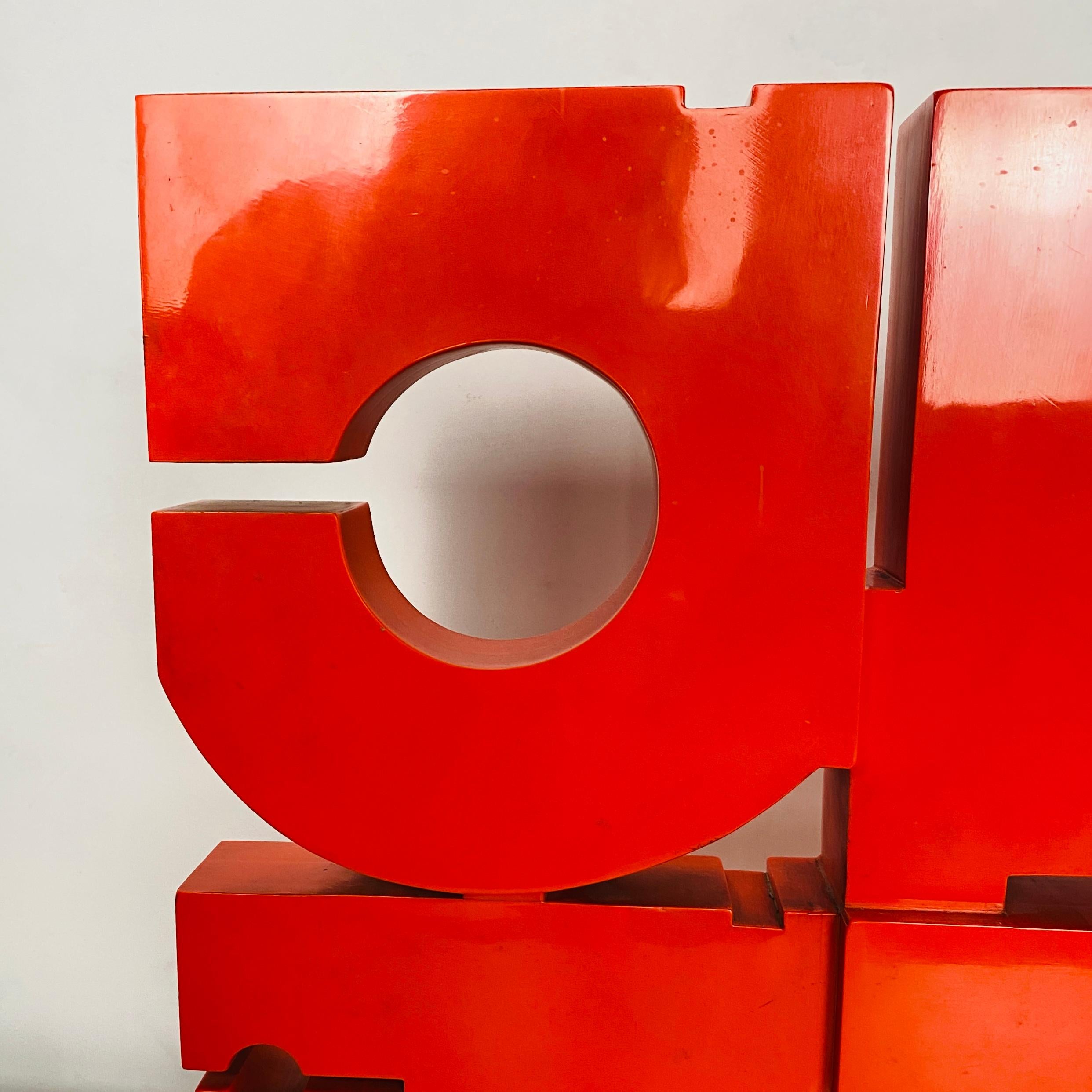 Italian Mid-Century Modern Red Plexiglass Sculpture by Edmondo Cirillo, 1970s 5