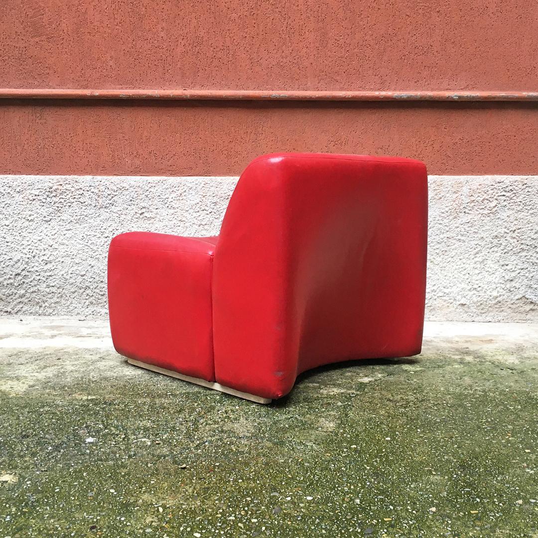 Italian Mid-Century Modern Red Sky Armchairs, 1980s 8