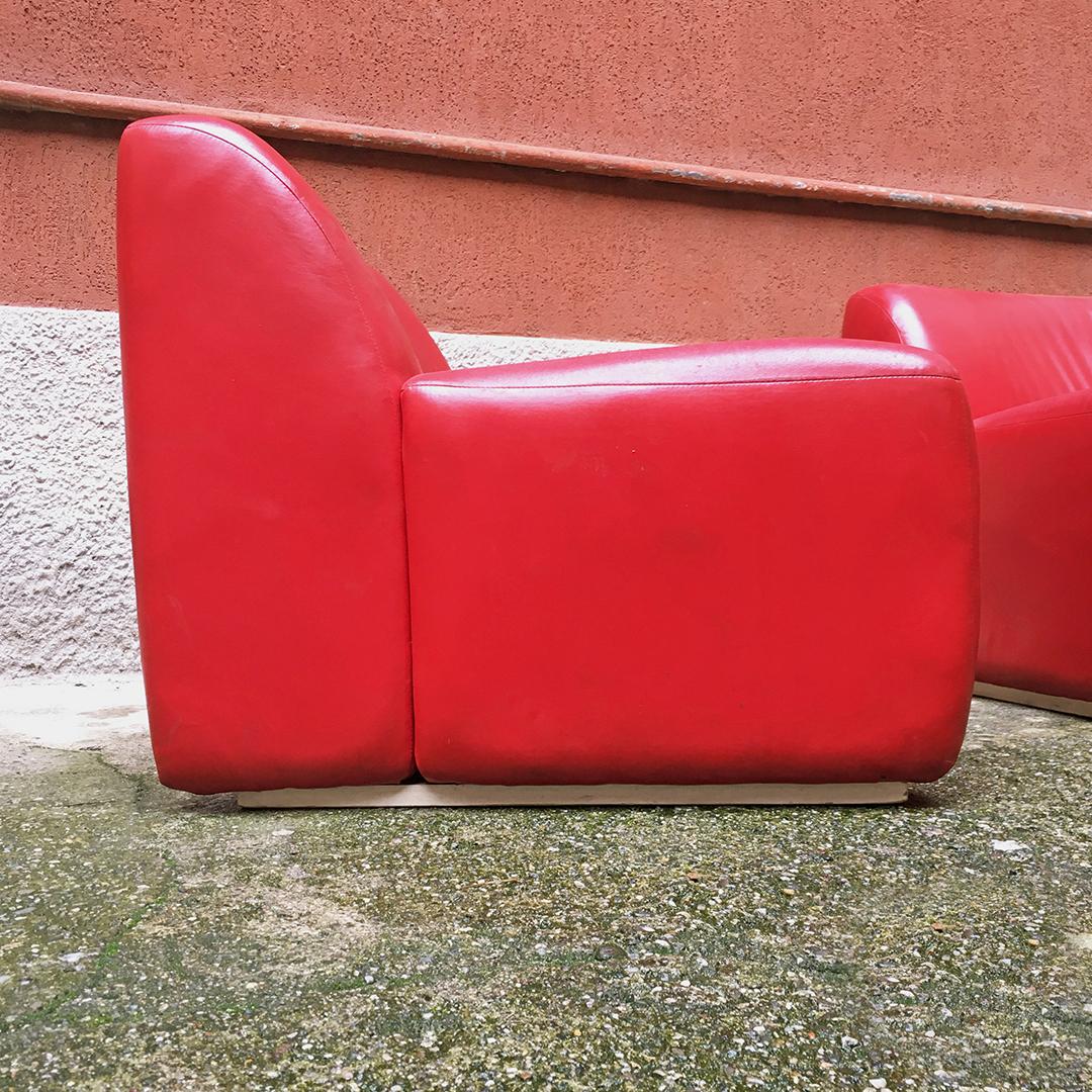 Italian Mid-Century Modern Red Sky Armchairs, 1980s 10