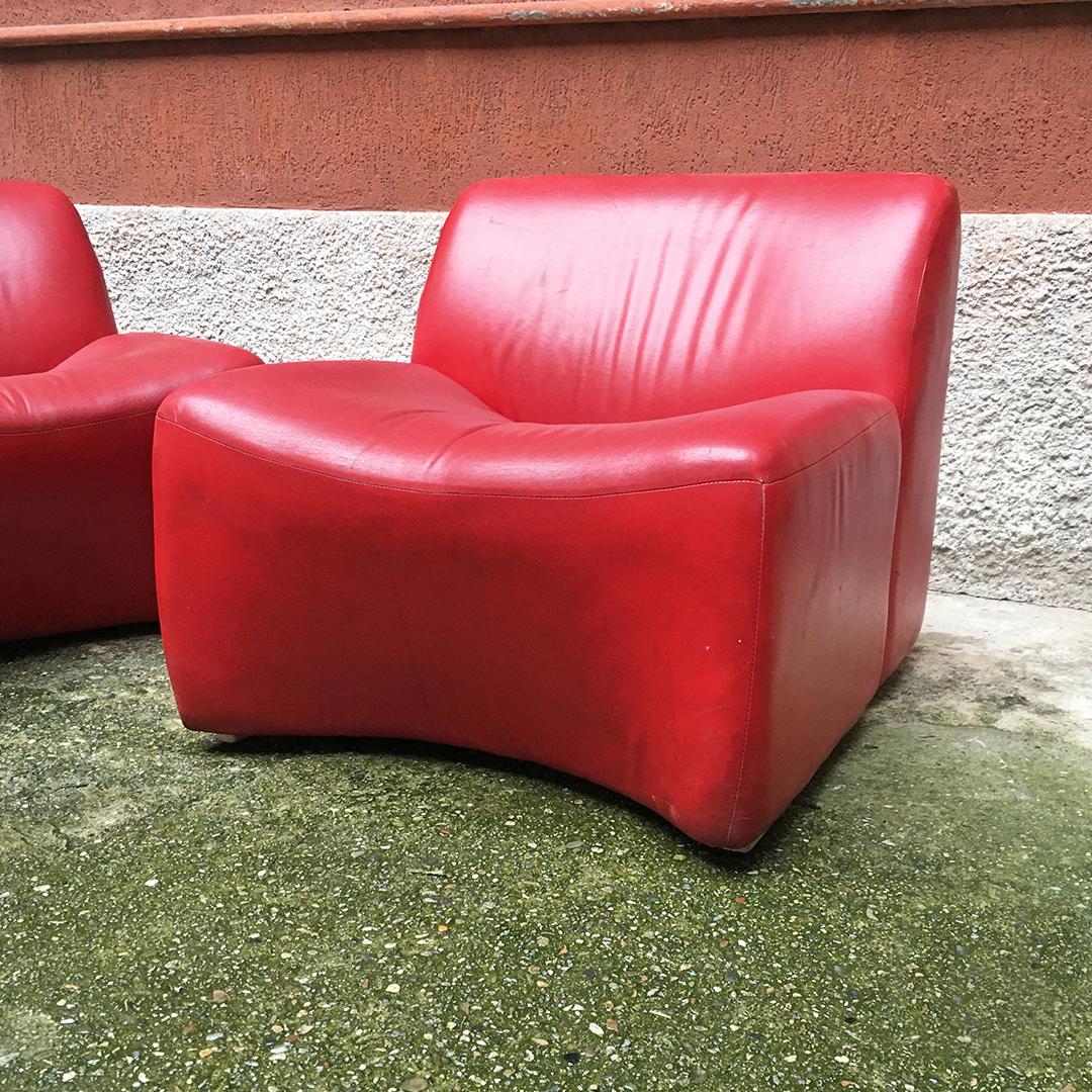 Italian Mid-Century Modern Red Sky Armchairs, 1980s 11