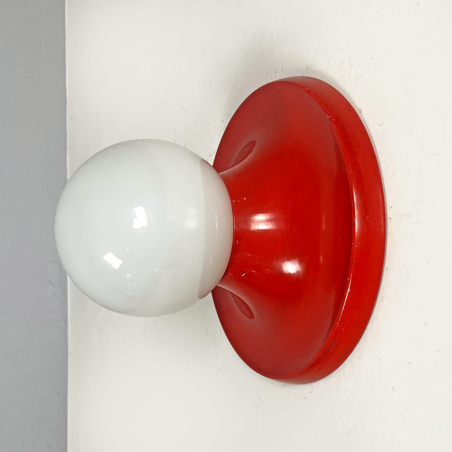 Mid-Century Modern Italian mid-century modern red wall lamp Light Ball Castiglioni for Flos, 1960s
