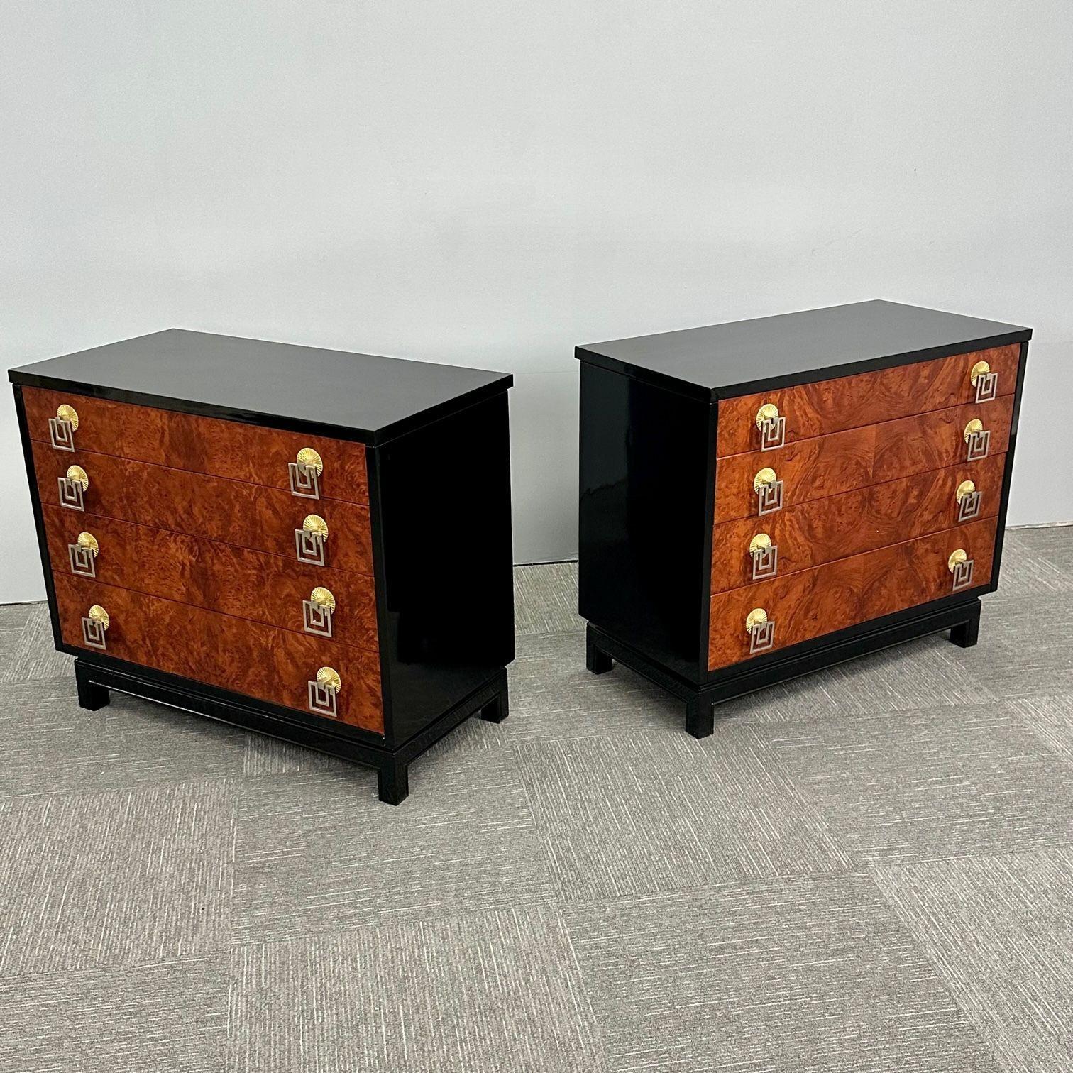Italian Mid-Century Modern Renzo Retulli Style Chests / Commodes / Nightstands In Good Condition For Sale In Stamford, CT