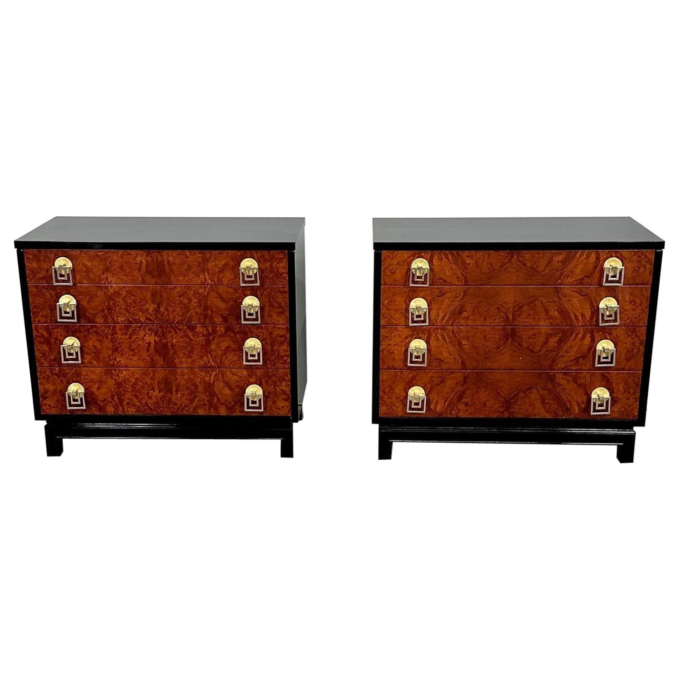 Commodes et tables de nuit italiennes de style Renzo Retulli, modernes du milieu du siècle dernier