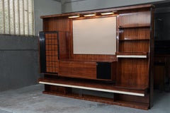 Italian Mid-Century Modern Rosewood Large Bookcase with Storage