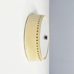 Italian mid-century modern round beige wall or ceiling lamp by Fontana Arte 1950