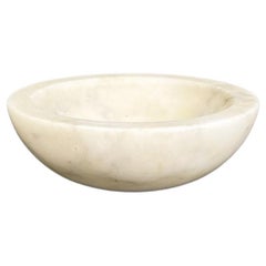 Italian mid-century modern Round bowl centerpiece in light marble, 1970s