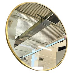 Italian Mid-Century Modern Round Brass Wall Mirror, 1950s