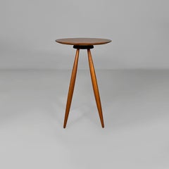 Italian mid-century modern round coffe table in wood, 1950s