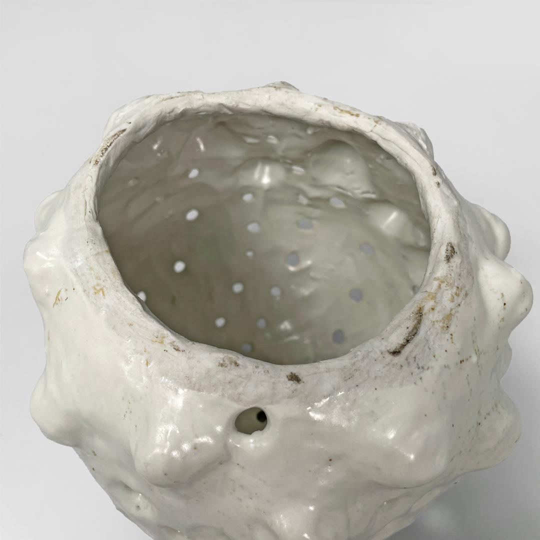 Italian mid-century modern round flower vase in ceramic, 1950s For Sale 4