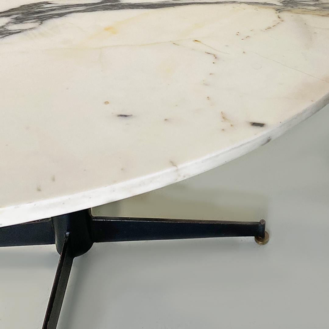 Italian Mid-Century Modern Round Marble, Metal and Brass Dining Table, 1950s 3