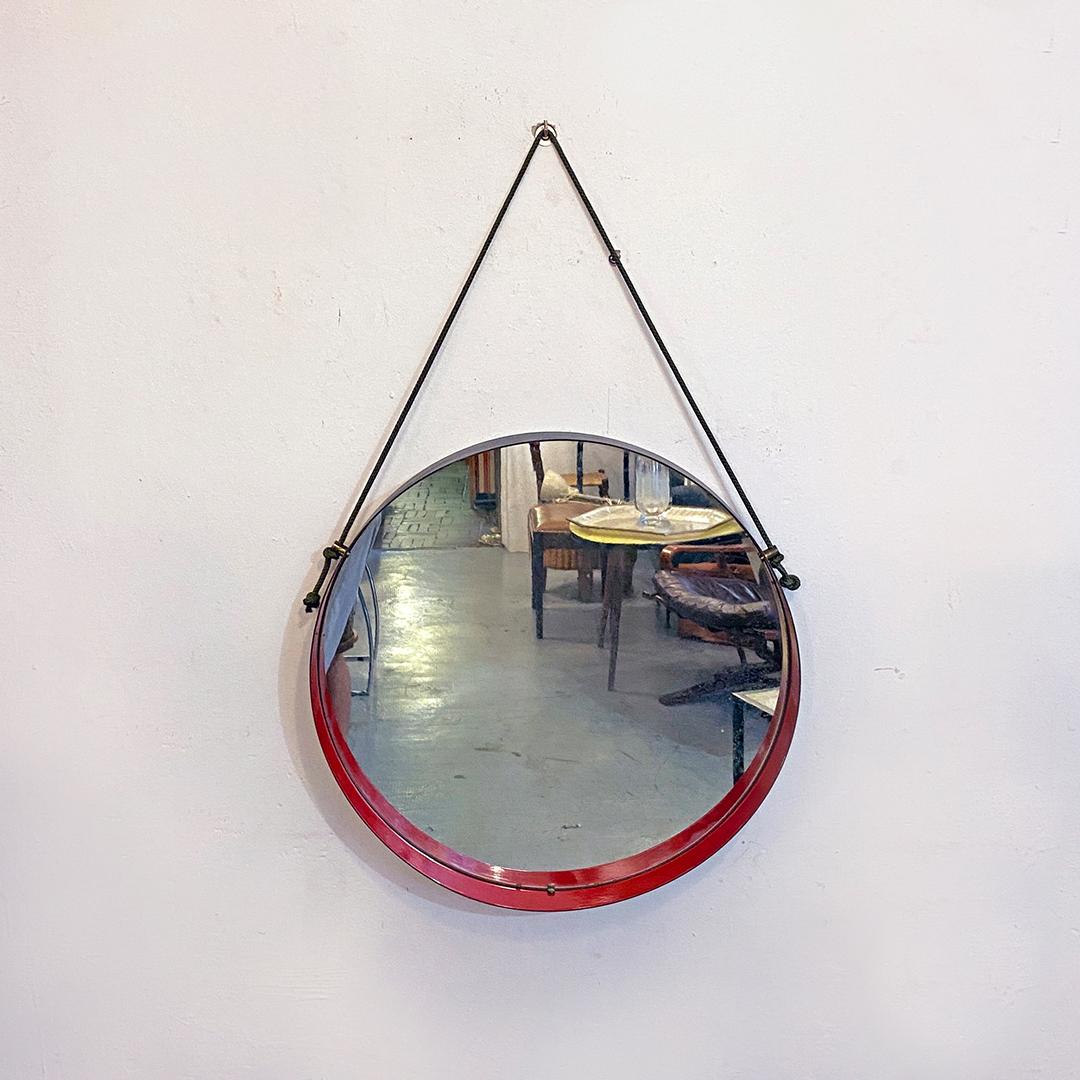 Mid-20th Century Italian Mid-Century Modern Round Metal Mirror, 1960s