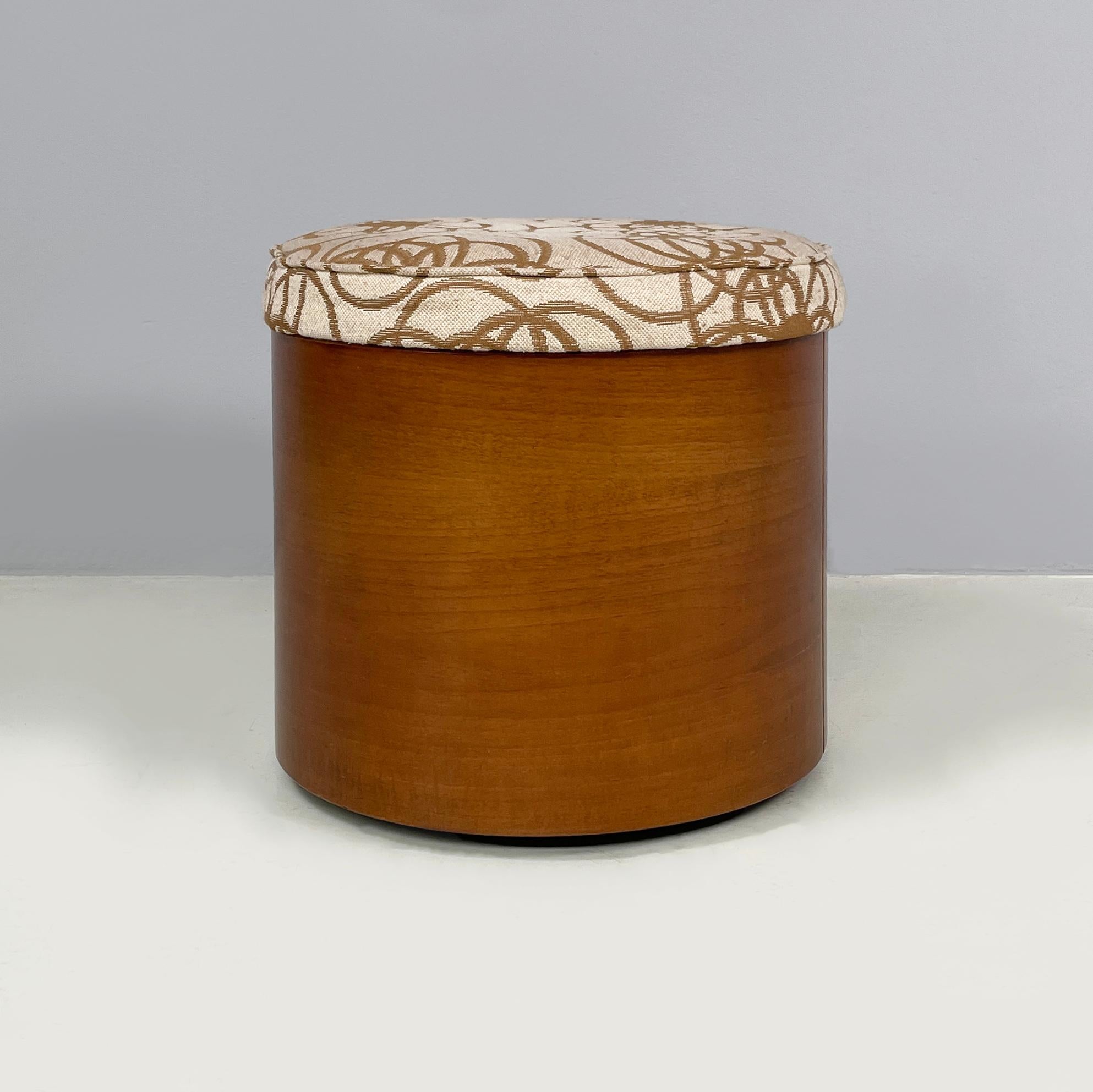 Mid-Century Modern Pouf rond avec compartiment caché de Pozzi, années 1960 en vente