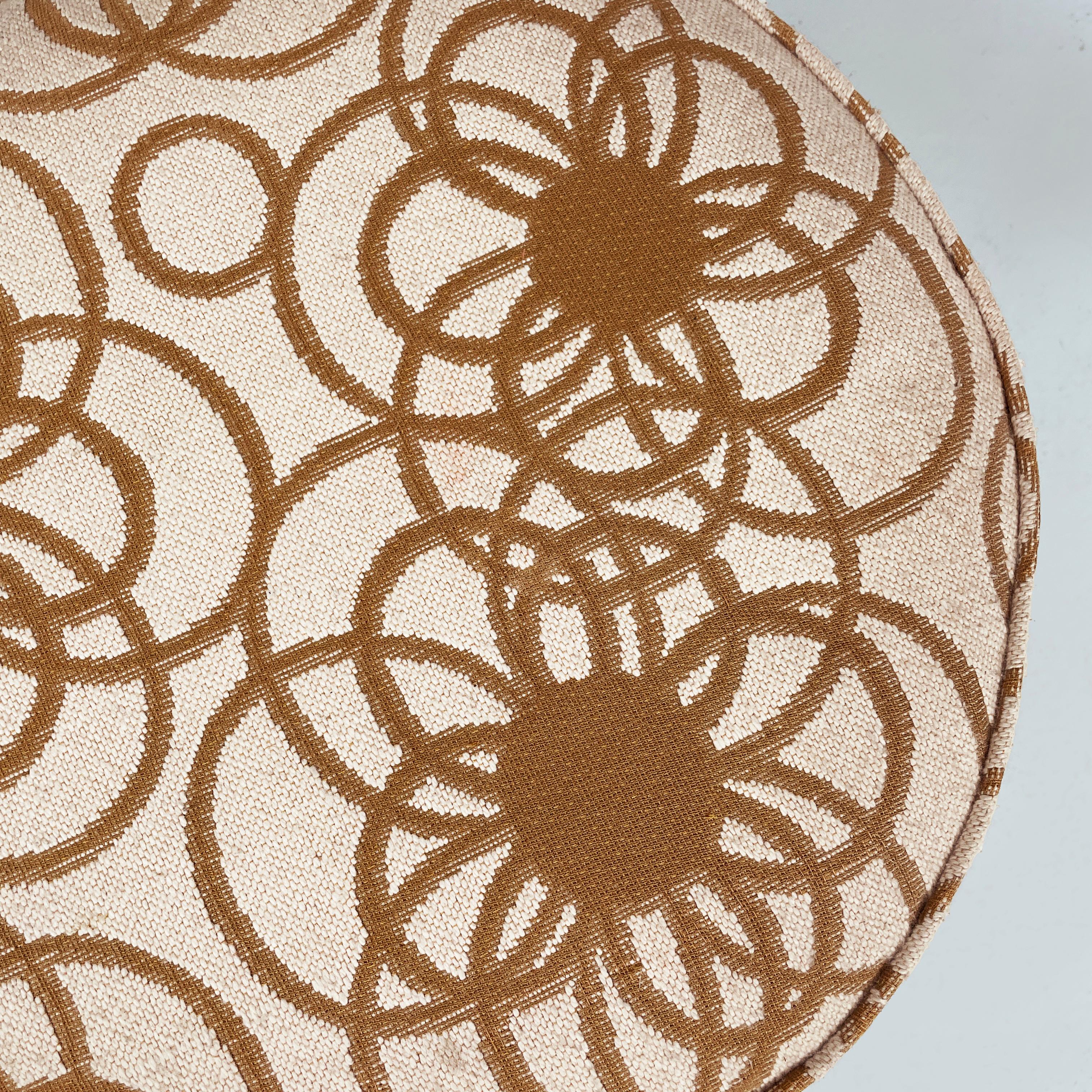 Tissu Pouf rond avec compartiment caché de Pozzi, années 1960 en vente