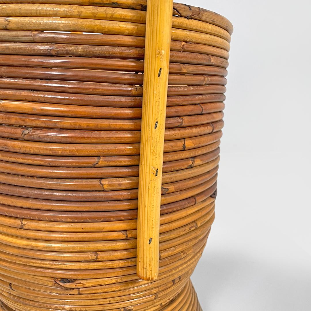 Porte-parapluie rond en rotin avec poignée, italien, The Moderns, années 1960 en vente 8
