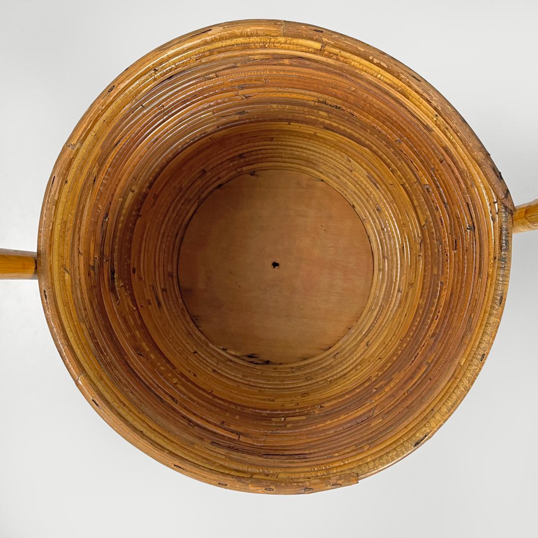 Porte-parapluie rond en rotin avec poignée, italien, The Moderns, années 1960 en vente 9