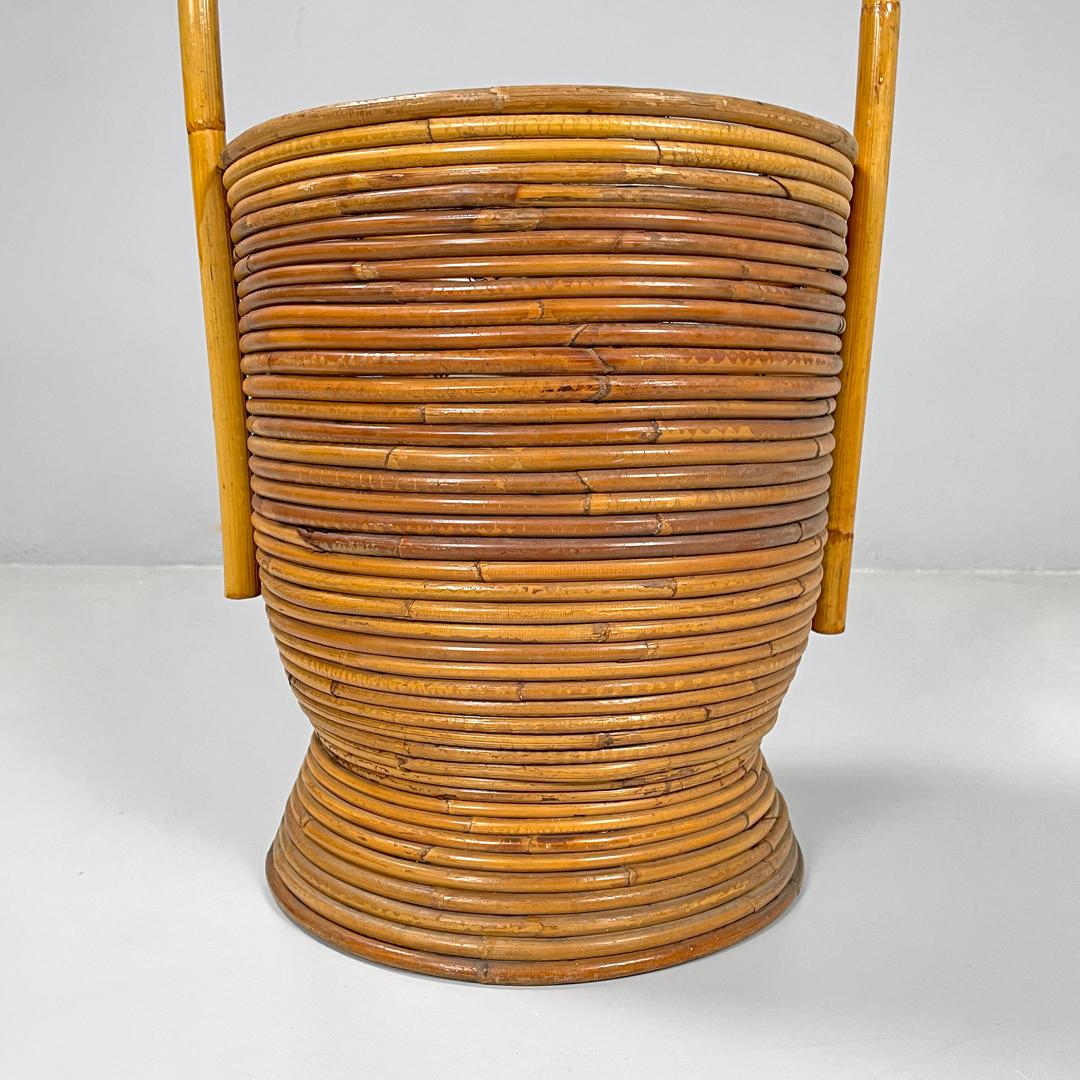 Porte-parapluie rond en rotin avec poignée, italien, The Moderns, années 1960 en vente 12