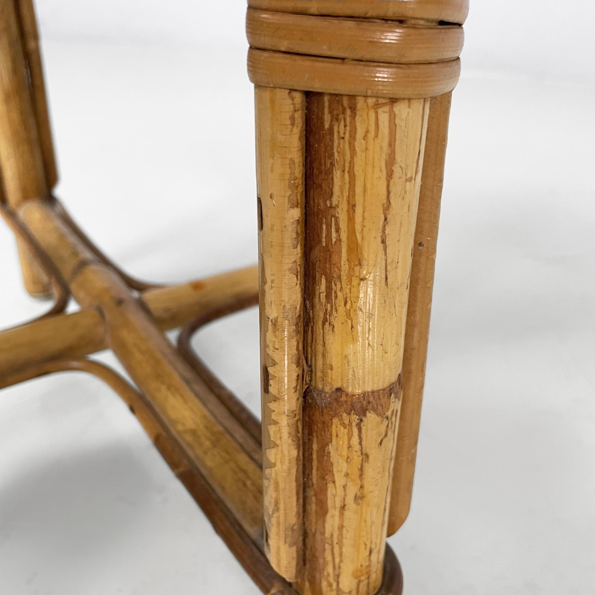 Tabouret de table rond en rotin italien de style moderne du milieu du siècle dernier, 1960 en vente 5