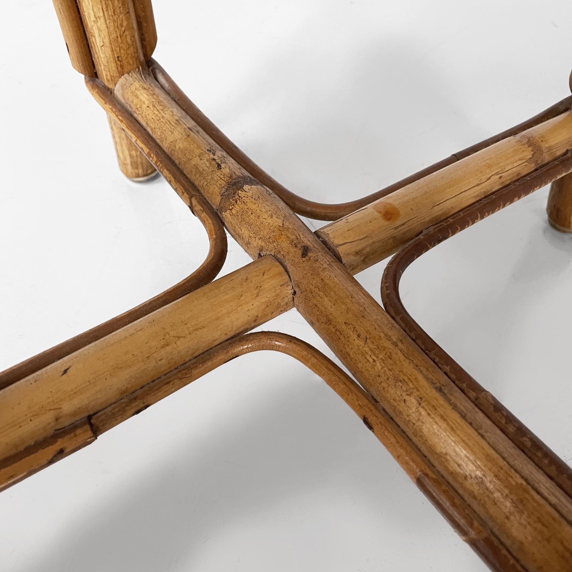 Tabouret de table rond en rotin italien de style moderne du milieu du siècle dernier, 1960 en vente 7