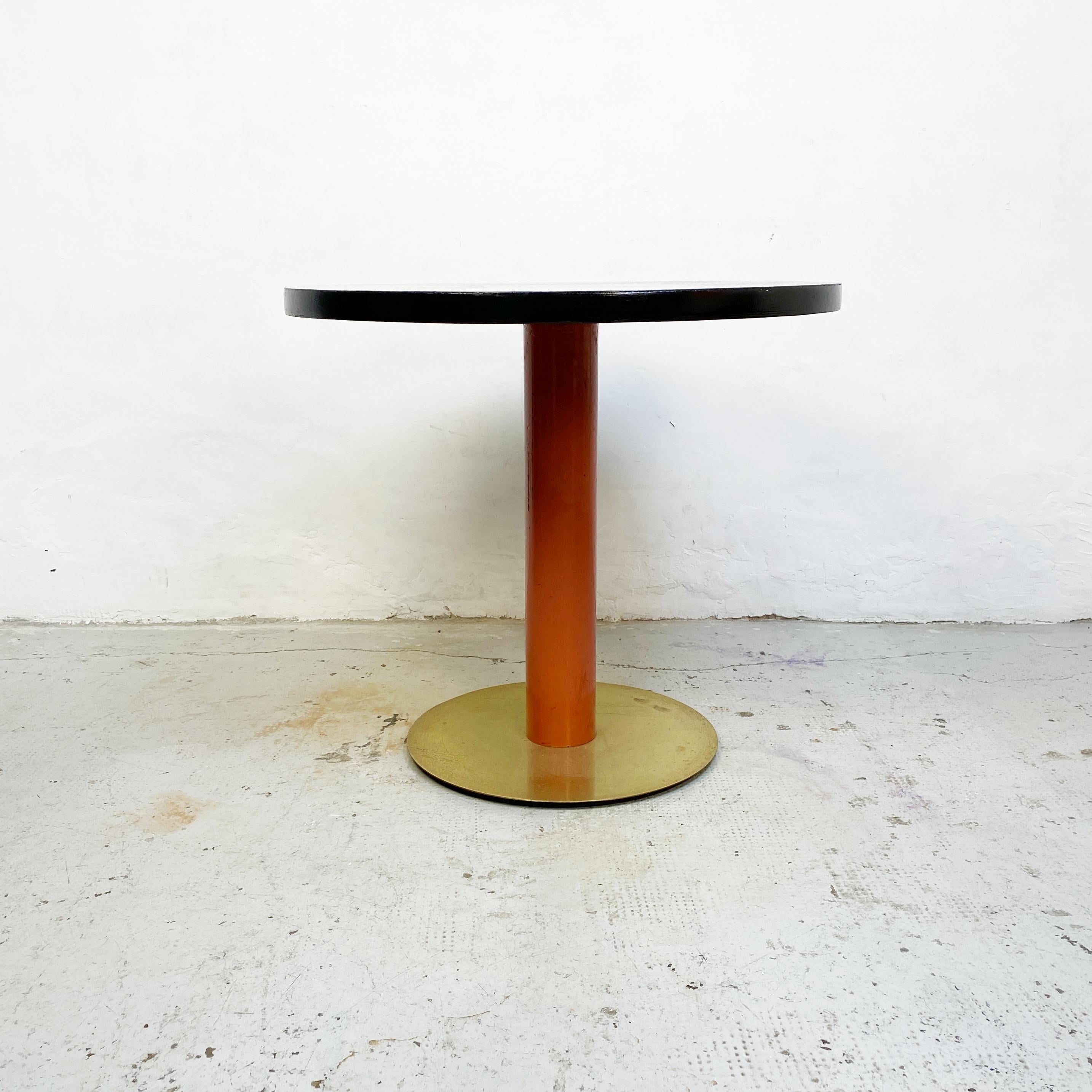 Italian Mid-Century Modern Round Table with Decorative Pattern, 1980s In Good Condition In MIlano, IT