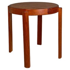 Italian Mid-Century Modern Round Teak Coffee Table or Stool, 1960s