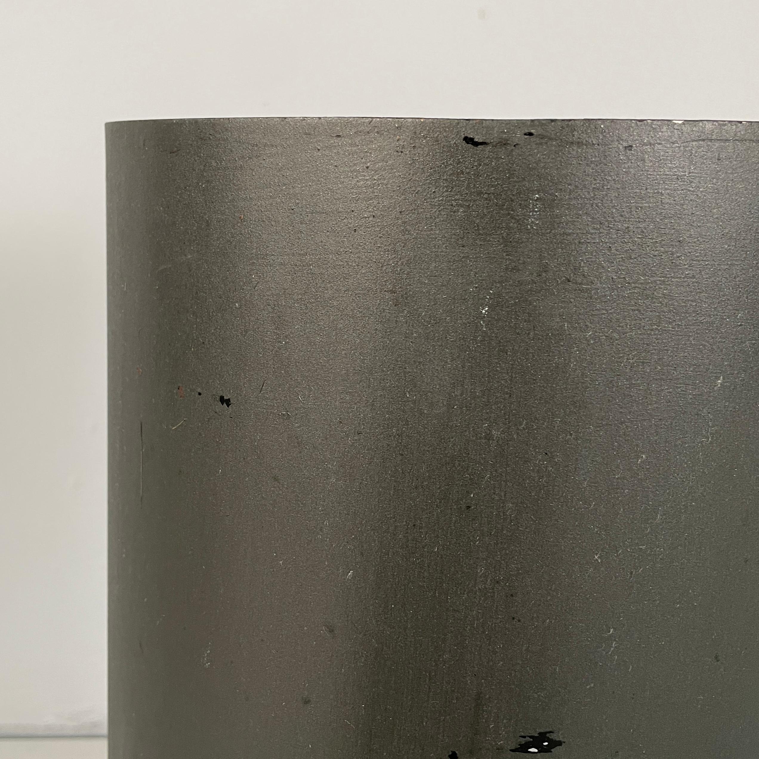 Mid-20th Century Italian mid-century modern Round umbrella stand in black metal and brass, 1960s
