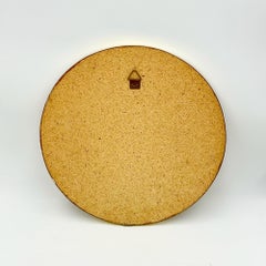 Specchio da parete rotondo in vetro e ottone, anni '70, Italia Mid Century Modern