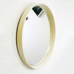 Italian Mid-Century Modern Round White Plastic Mirror, 1980s