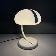 Italian mid-century modern round white table lamp by Stilnovo, 1960s