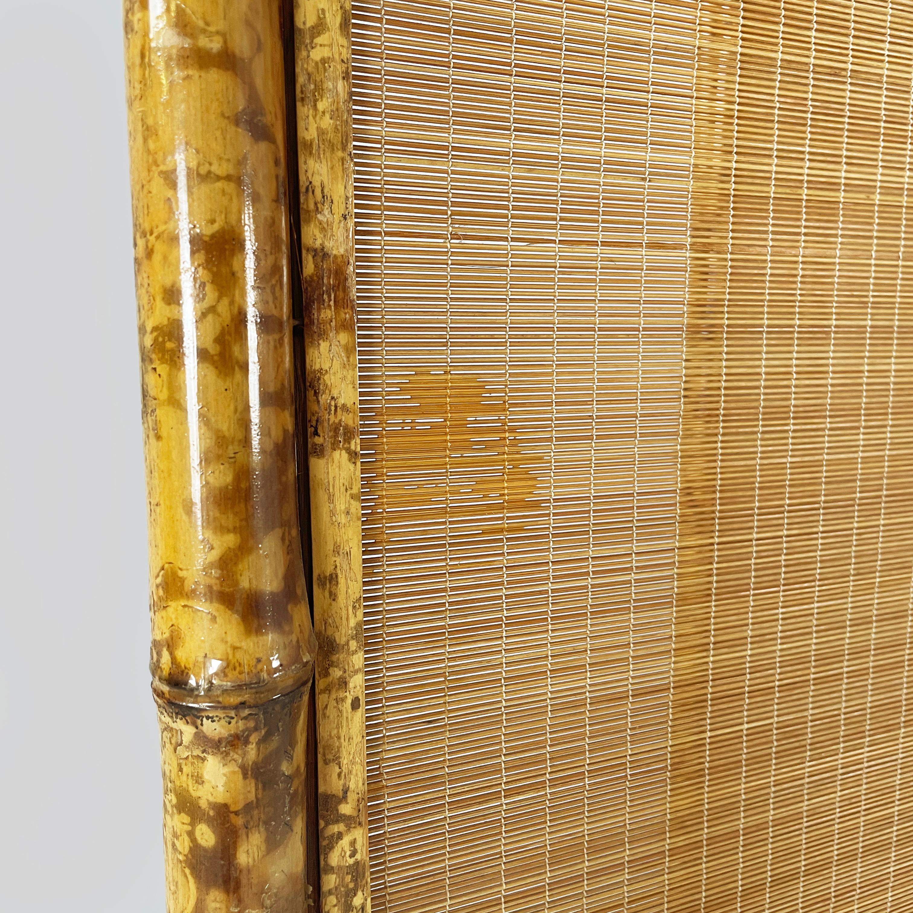 Paravent italien du milieu du siècle en bambou et rotin, années 50 en vente 6
