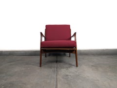 Italian Mid Century Modern Sculptural Beechwood Lounge Chair, c1960s