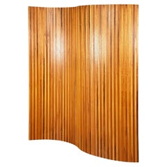 Italian Mid-Century Modern Self-Supporting Screen in Wooden Strips, 1960s
