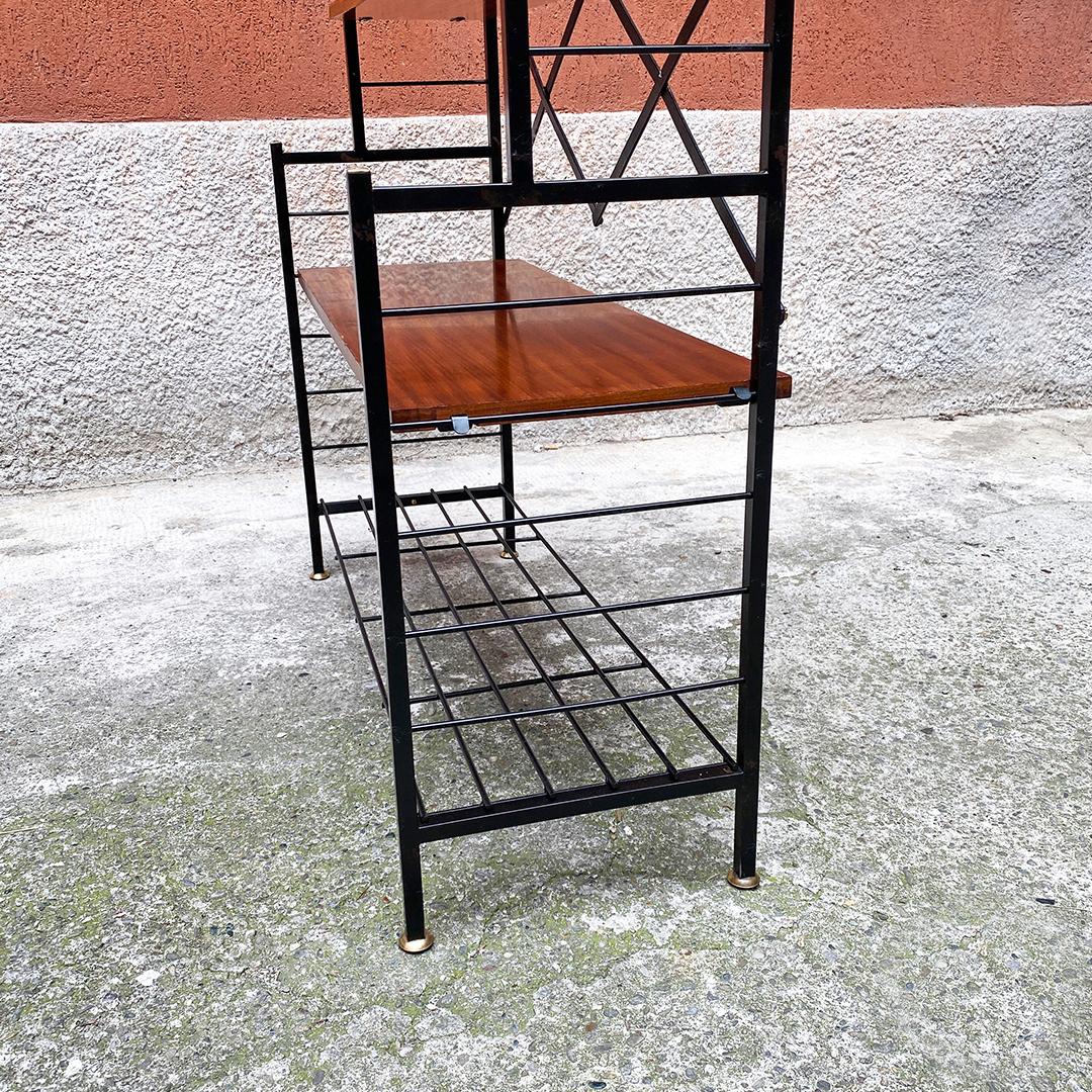 Italian Mid-Century Modern Self-Supporting String Bookcase with Brass, 1960s 5