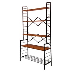 Italian Mid-Century Modern Self-Supporting String Bookcase with Brass, 1960s