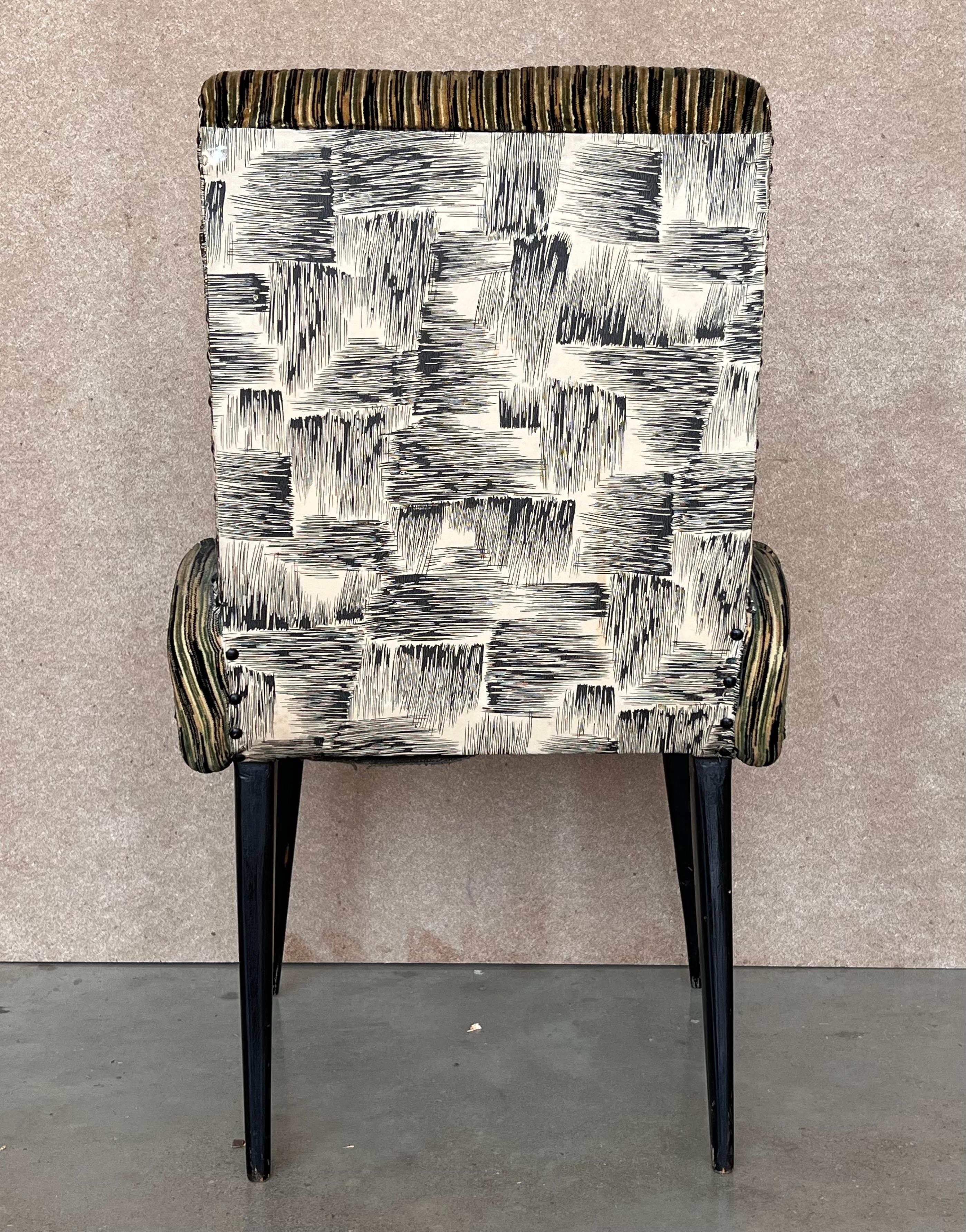 Ensemble de 4 chaises italiennes modernes du milieu du siècle dernier dans le style Gio Point en vente 2