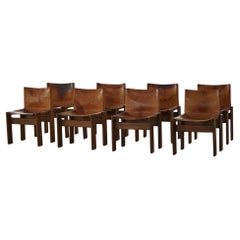 Italian Mid Century Modern, Set of 8 "Monk" Chairs, Afra 
Tobia Scarpa, 1974