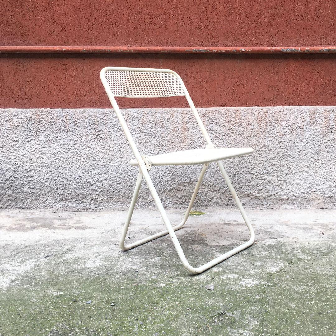 Italian Mid-Century Modern Set of Outdoor Folding Metal Chairs, 1980s In Good Condition In MIlano, IT