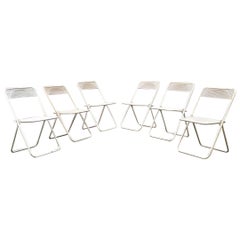 Used Italian Mid-Century Modern Set of Outdoor Folding Metal Chairs, 1980s