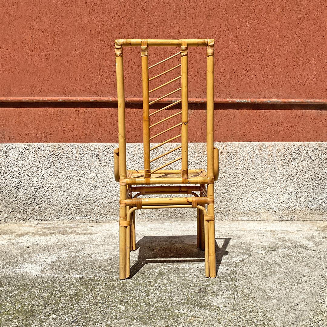 Italian Mid-Century Modern Set of Rattan Chairs with Intertwining, 1960s 6