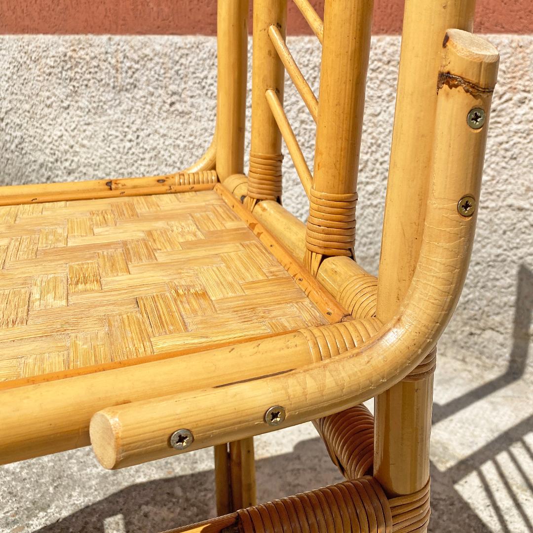 Italian Mid-Century Modern Set of Rattan Chairs with Intertwining, 1960s 8