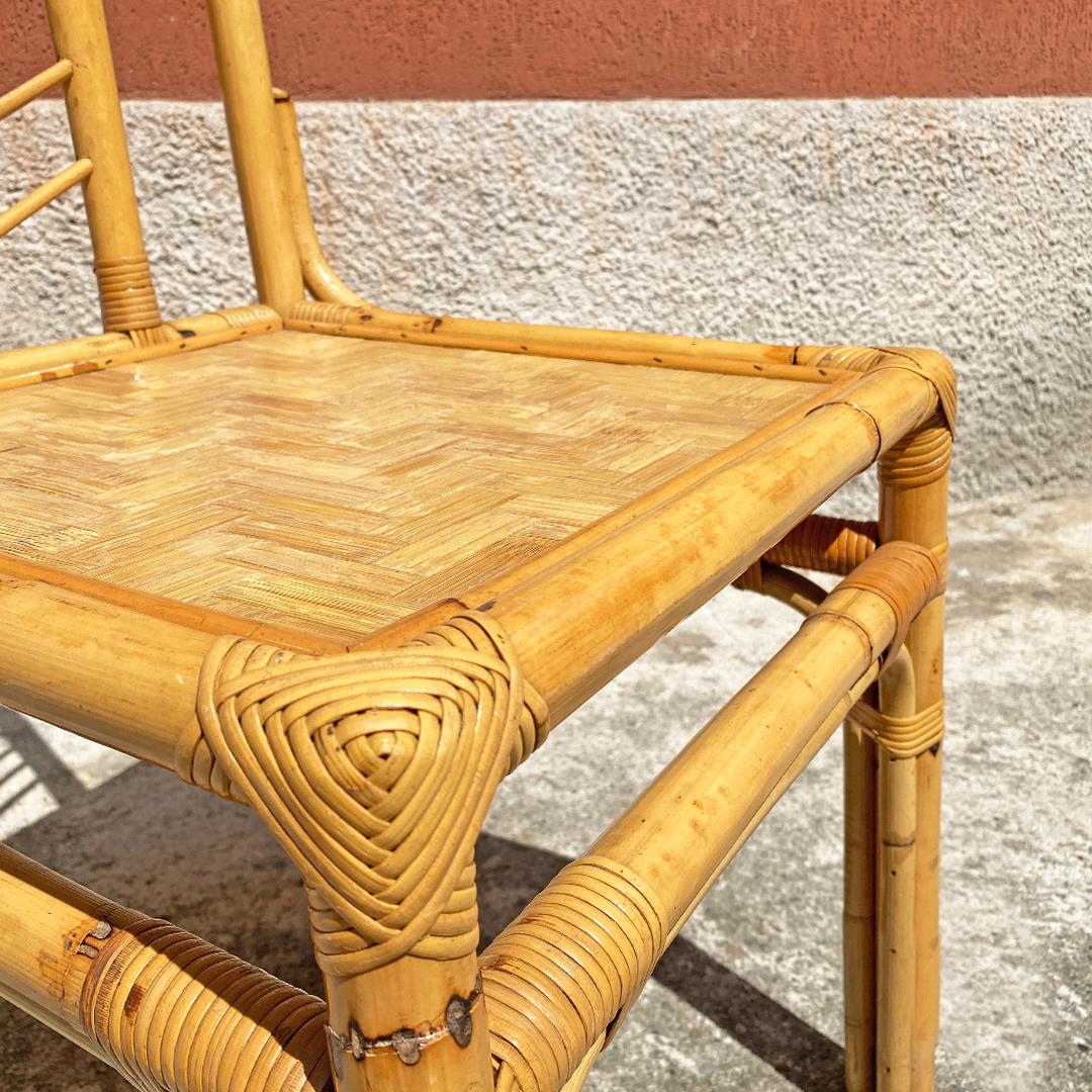 Italian Mid-Century Modern Set of Rattan Chairs with Intertwining, 1960s 9