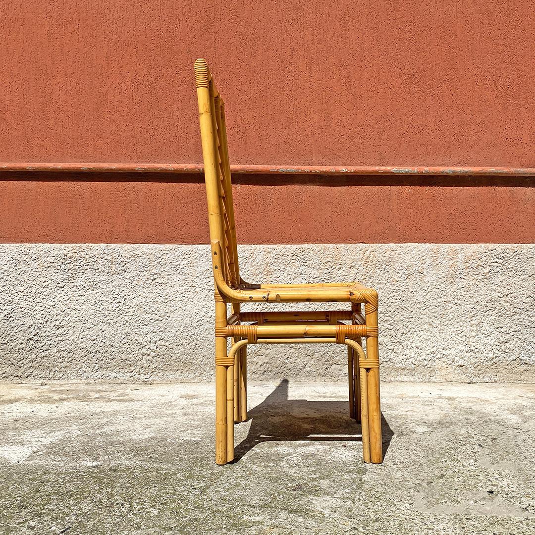 Italian Mid-Century Modern Set of Rattan Chairs with Intertwining, 1960s 4
