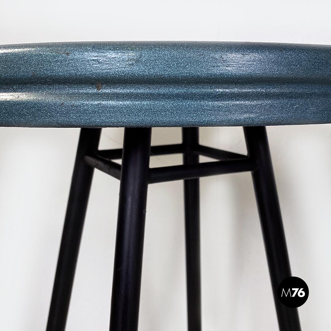 Italian Mid-Century Modern Set of Three Black and Grey-Blue Bar Tables, 1950s For Sale 5